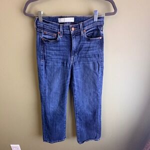 AYR High Rise Straight Leg Jeans The POP Medium Wash Blue Denim W 27S